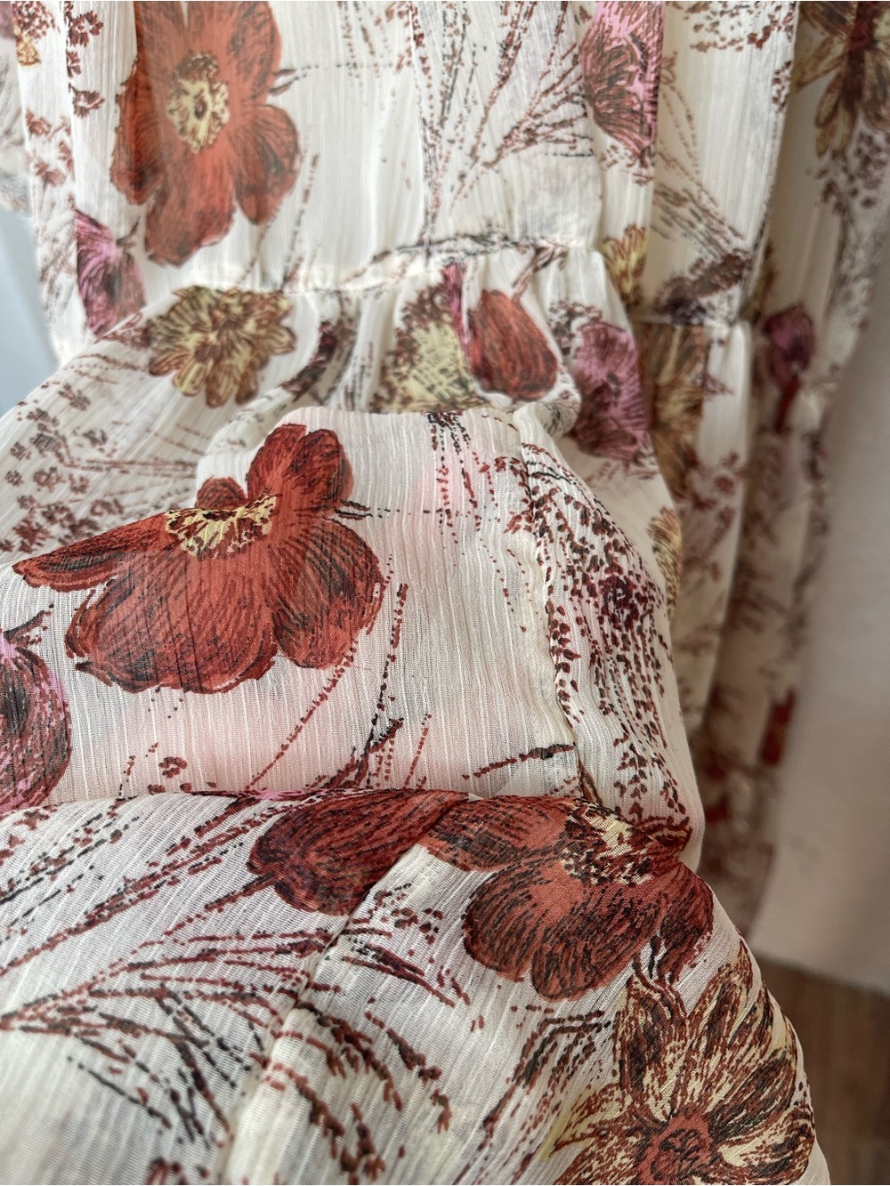 Boho Floral Maxi Dress Bell Sleeve Tiered
Cottagecore Fall Festival Sm oversized - Picture 8 of 14